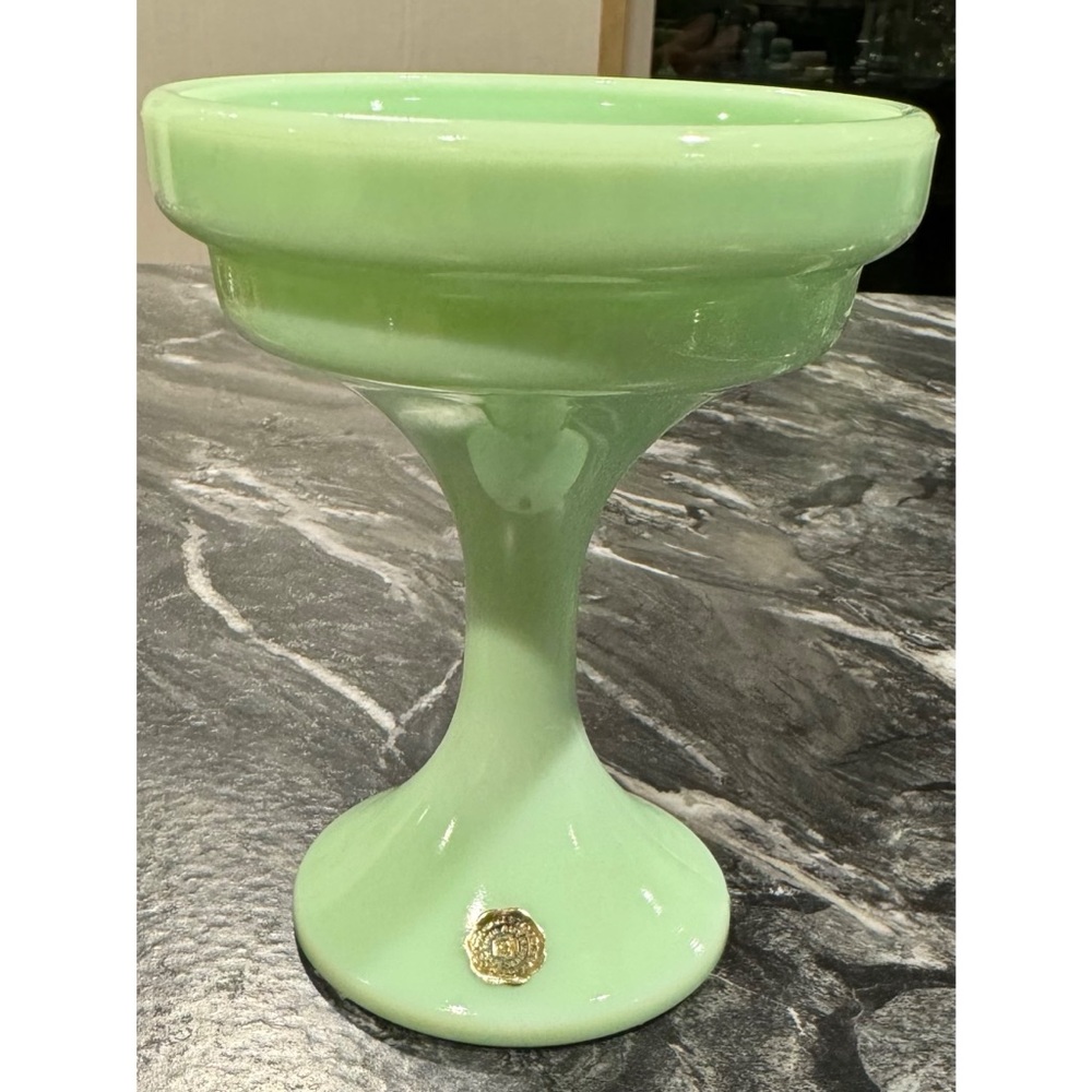 Vintage Westmoreland Green Jadeite Glass Fairy Lamp Pedestal Base